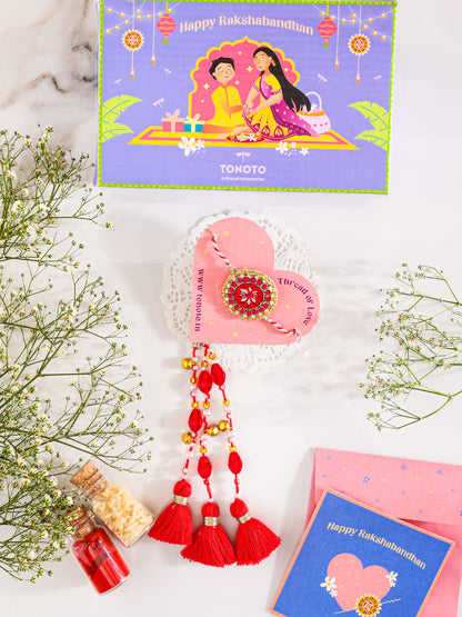 Traditional Red Lumba Rakhi