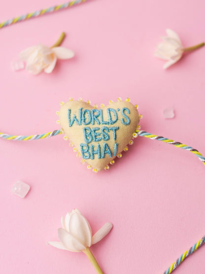 Decorative rakhi with world's best bhai text
