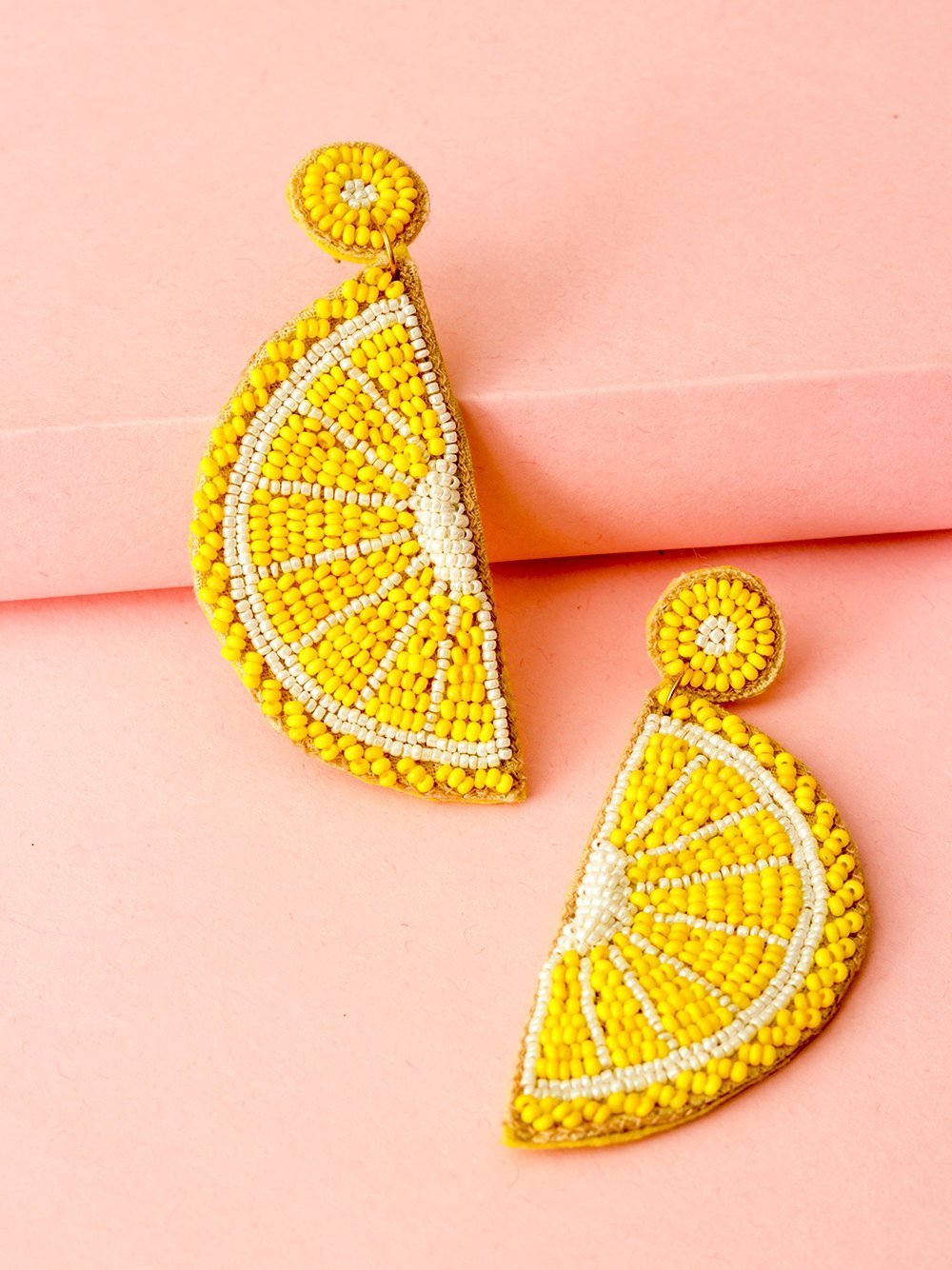 EASY PEEZY LEMON SQUEEZY BEADED EARRINGS - Tonoto.in (6047347015851)