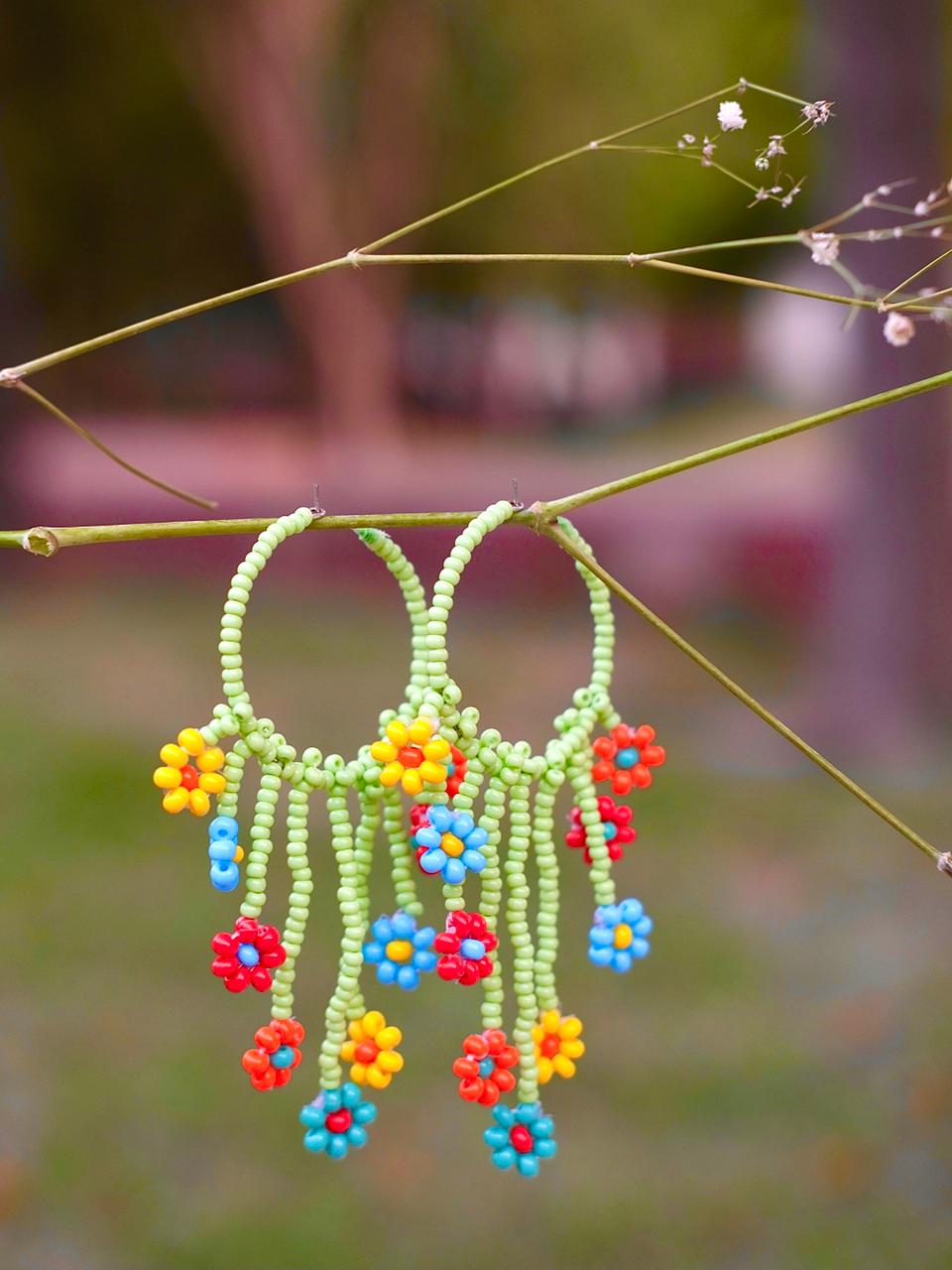 Flora Beaded Hoop Earrings - Tonoto (7722433380598)