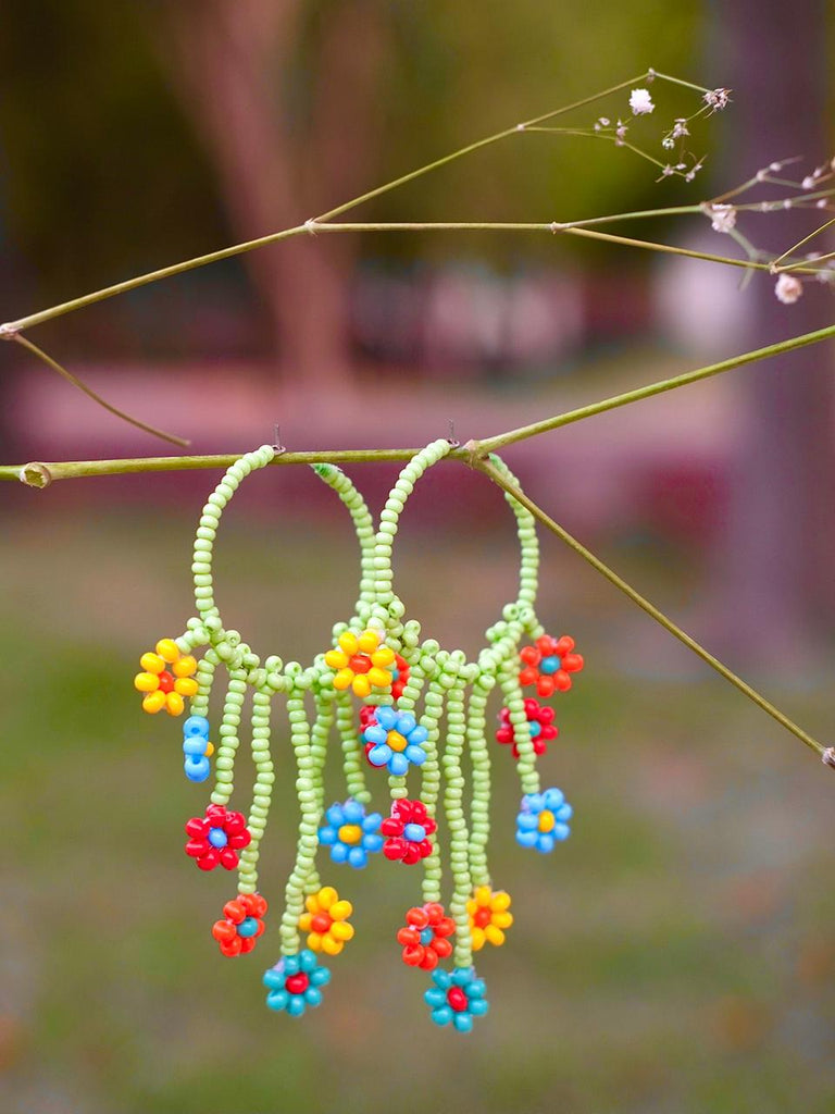 Bold Beaded Hoops