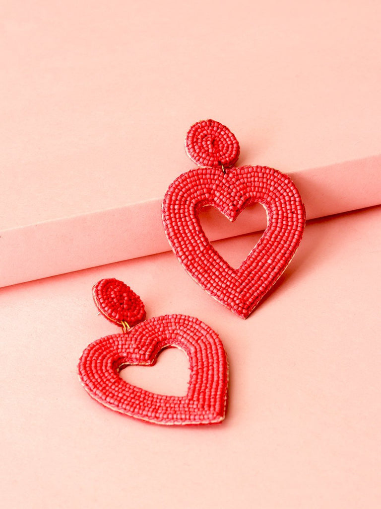 Candy Heart Earrings Red Pink  Made590