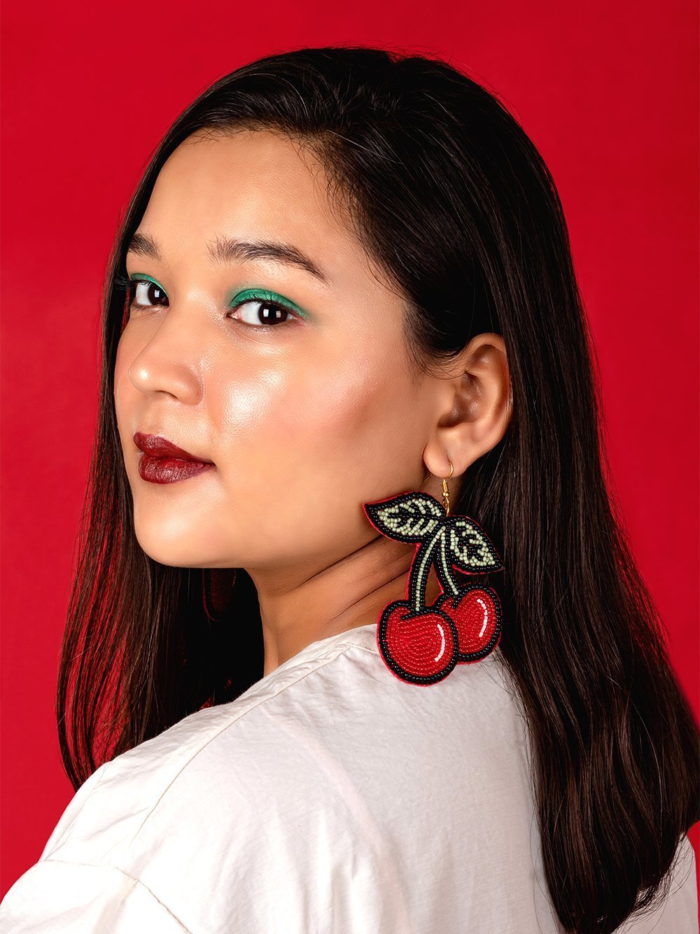 MERRY CHERRY BEADED EARRINGS - Tonoto.in (6047347048619)