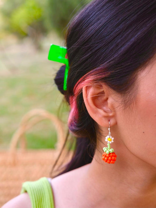 Orange Beaded Earrings - Tonoto (7726984528118)