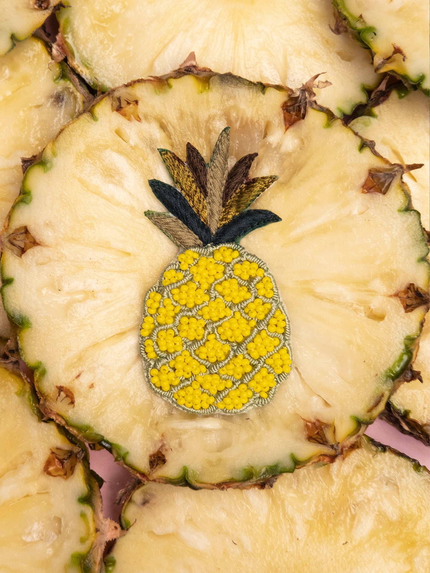 Pineapple Beaded Brooch - Tonoto.in (6778904281259)